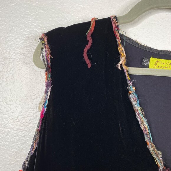 Giselle Shepatin Womens Velvet Art to Wear Rosettes Lagenlook Eclectic Vest Sz S - Picture 5 of 14